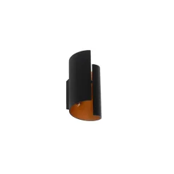 Qazqa wandlampen faldo zwart g9
