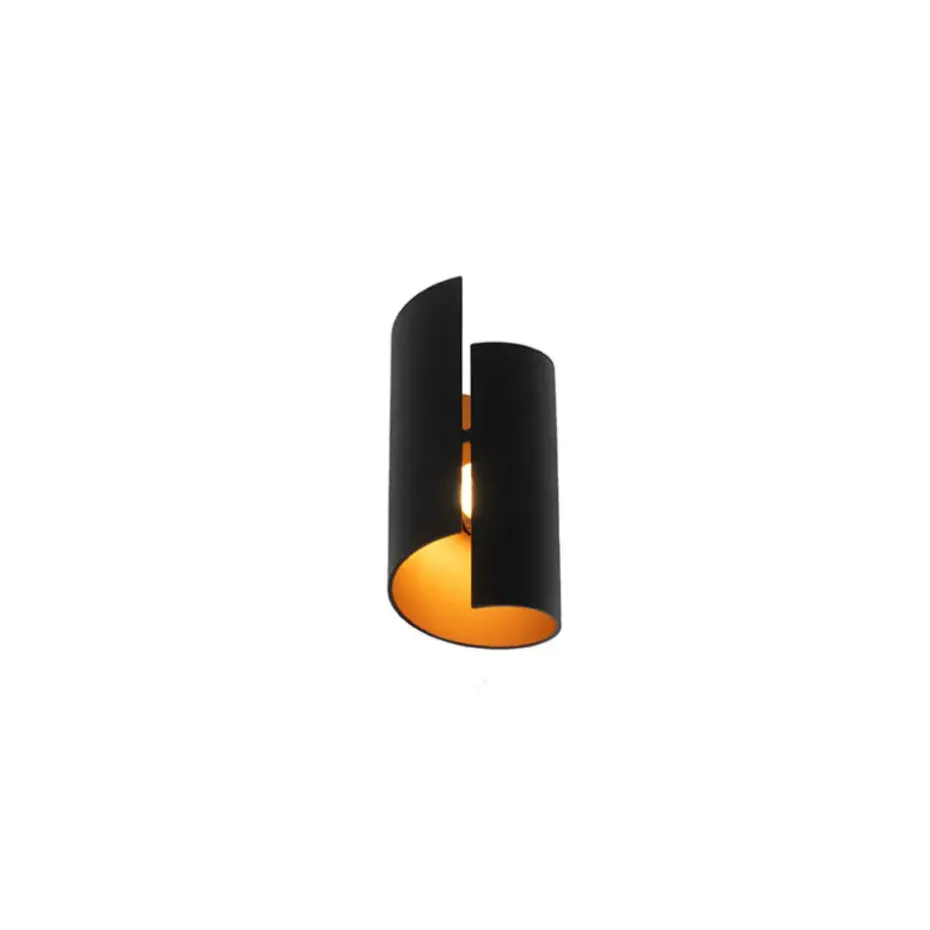 Qazqa wandlampen faldo zwart g9