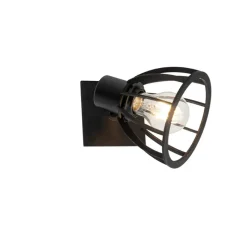 Qazqa wandlampen fotu zwart e27