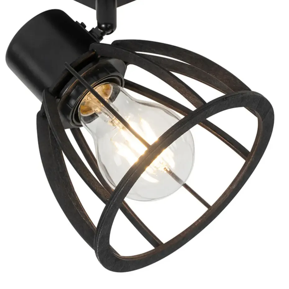 Qazqa wandlampen fotu zwart e27