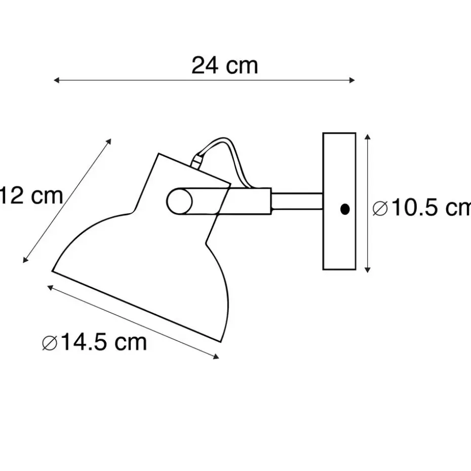 Qazqa wandlampen guida zwart e14