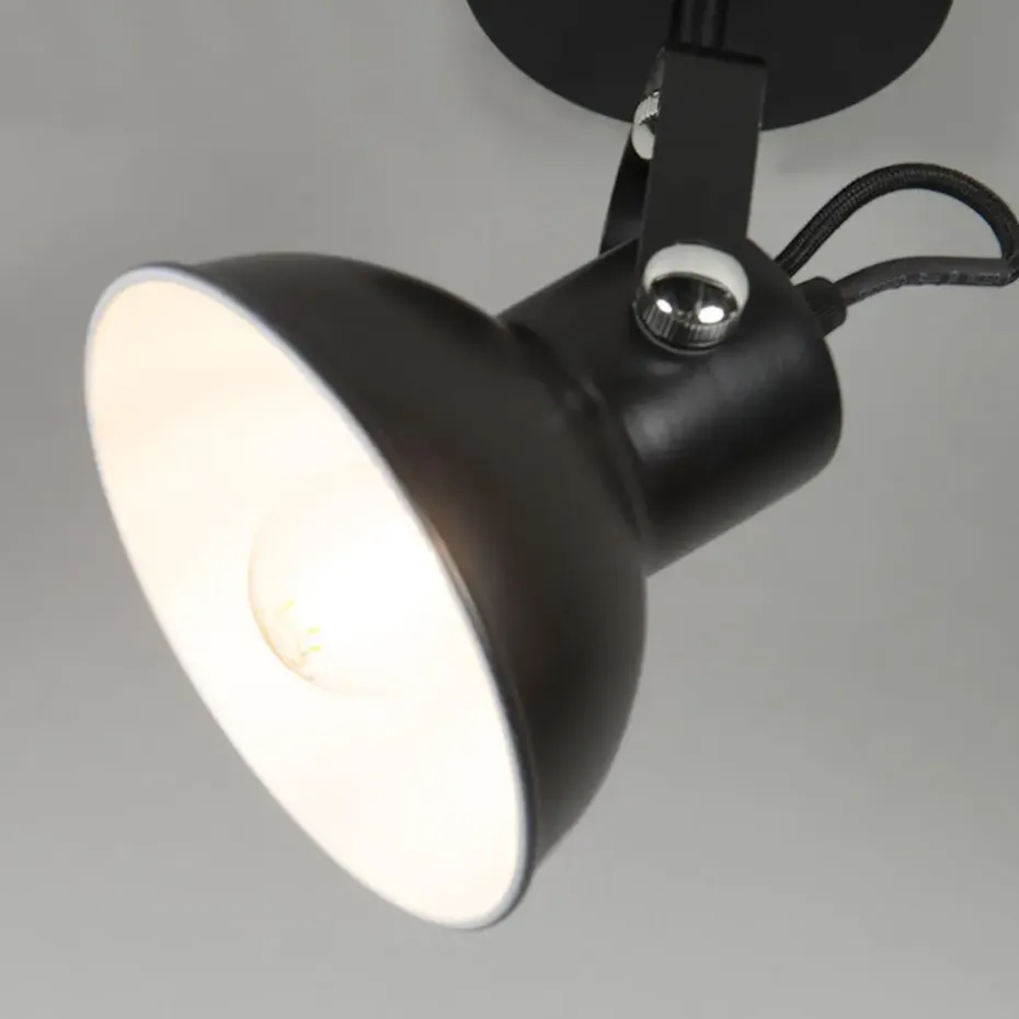 Qazqa wandlampen guida zwart e14