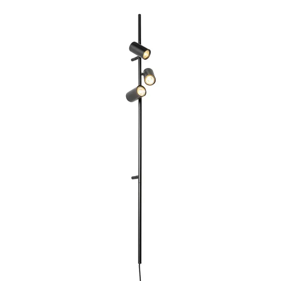 Qazqa wandlampen jeana luxe zwart gu10