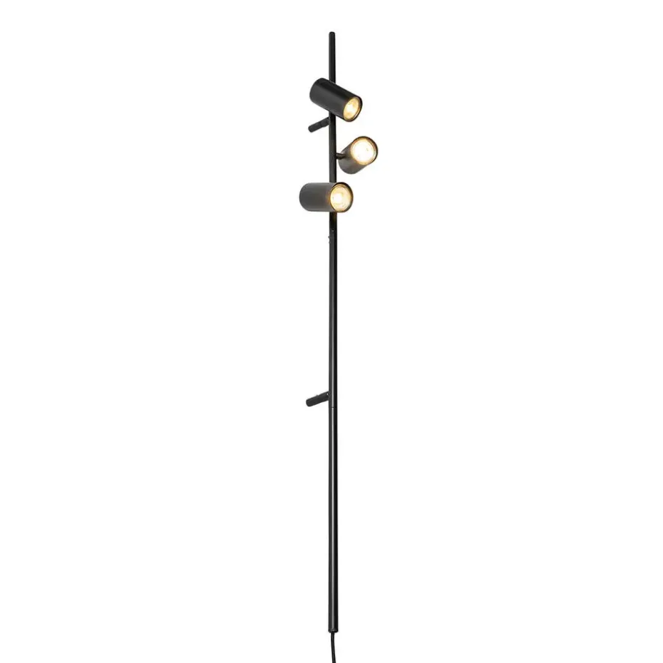 Qazqa wandlampen jeana luxe zwart gu10