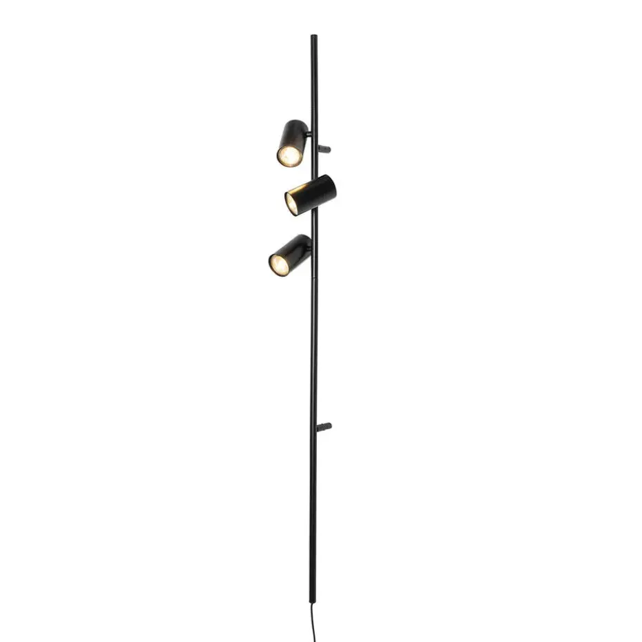 Qazqa wandlampen jeana luxe zwart gu10