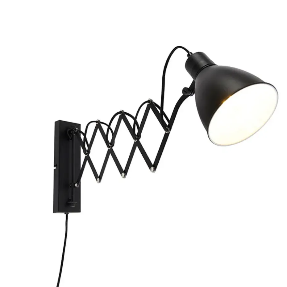 Qazqa wandlampen merle zwart e27