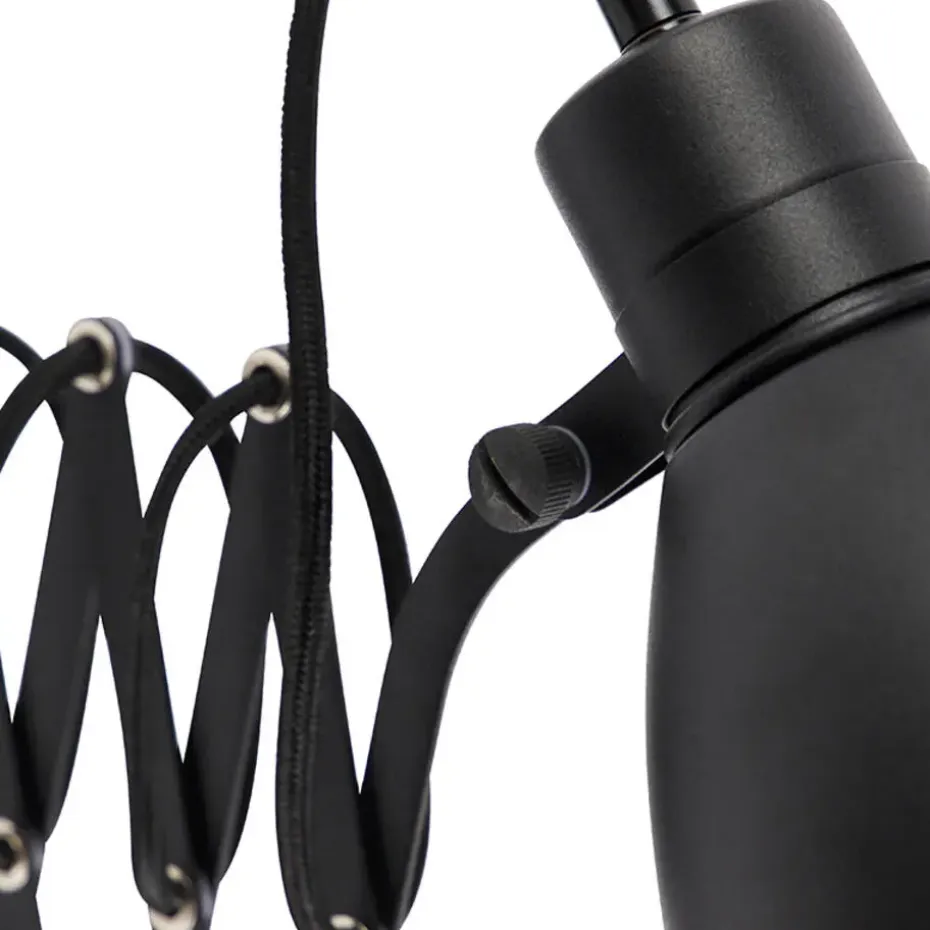 Qazqa wandlampen merle zwart e27