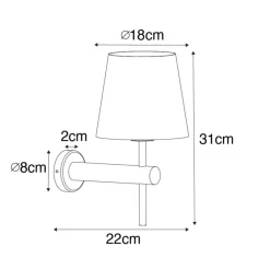 Qazqa wandlampen pluk goudkleurig e27
