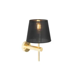 Qazqa wandlampen pluk goudkleurig e27