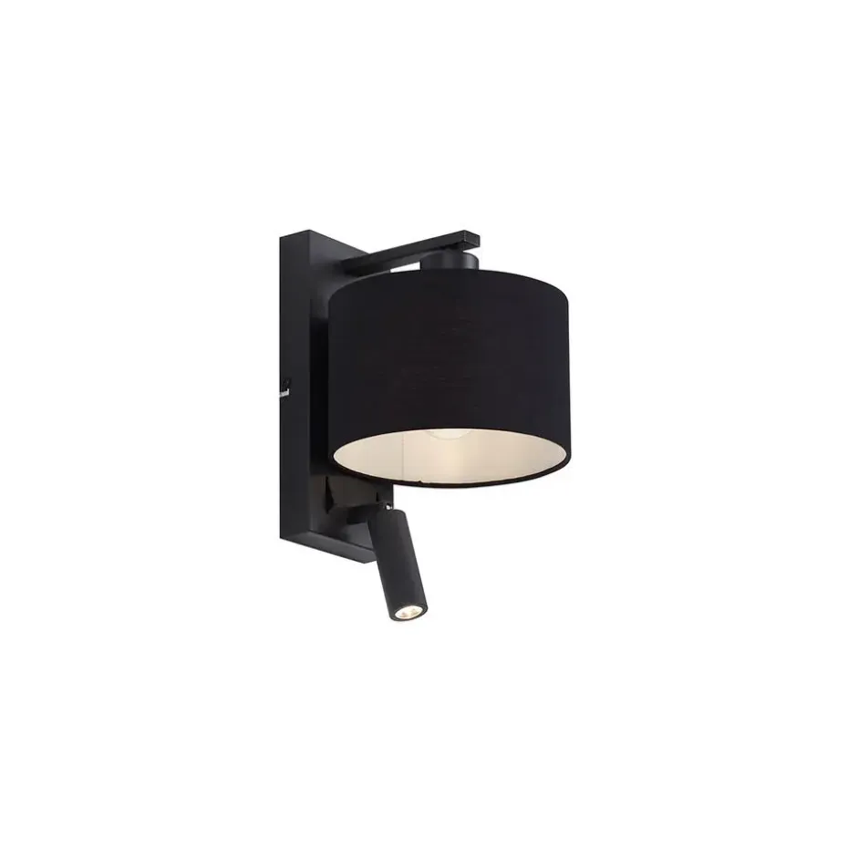 Qazqa wandlampen puglia zwart e27