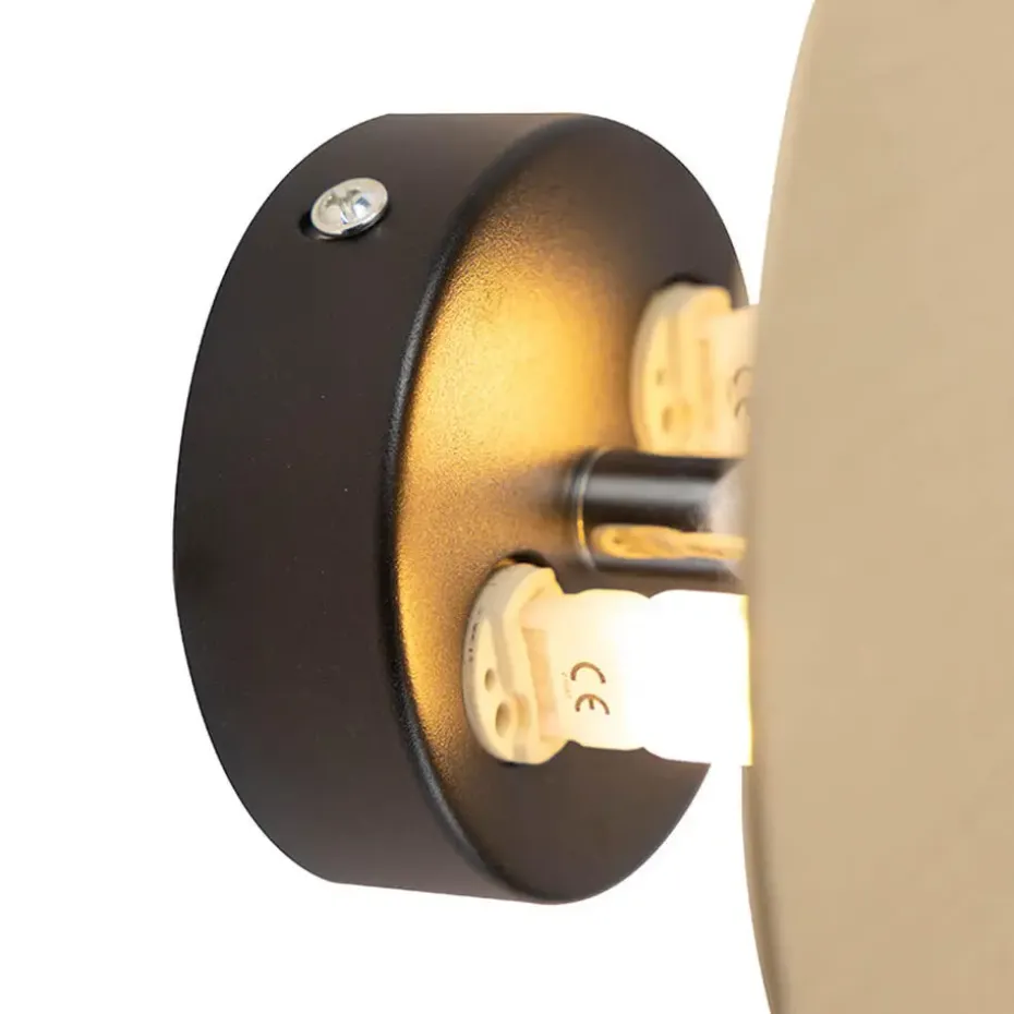 Qazqa wandlampen pulley goudkleurig g9