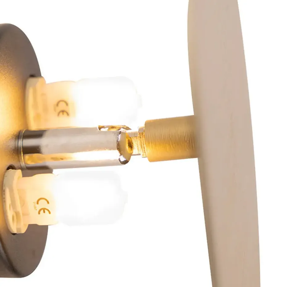 Qazqa wandlampen pulley goudkleurig g9