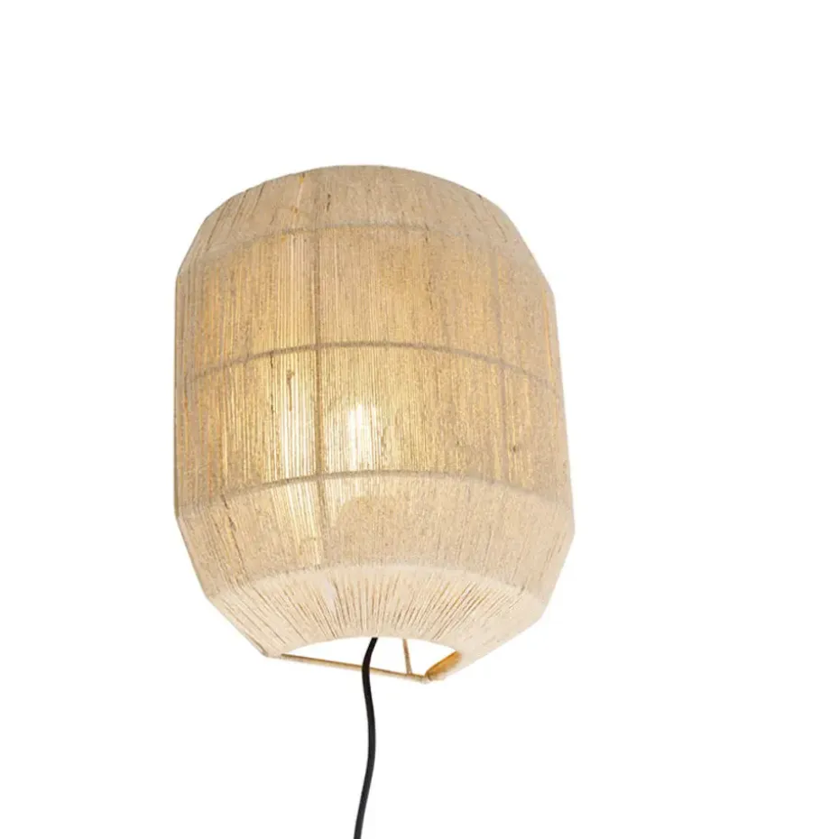 Qazqa wandlampen riki beige e27