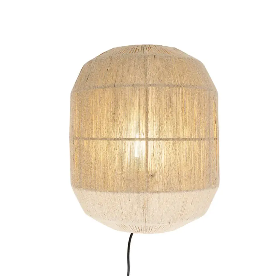 Qazqa wandlampen riki beige e27