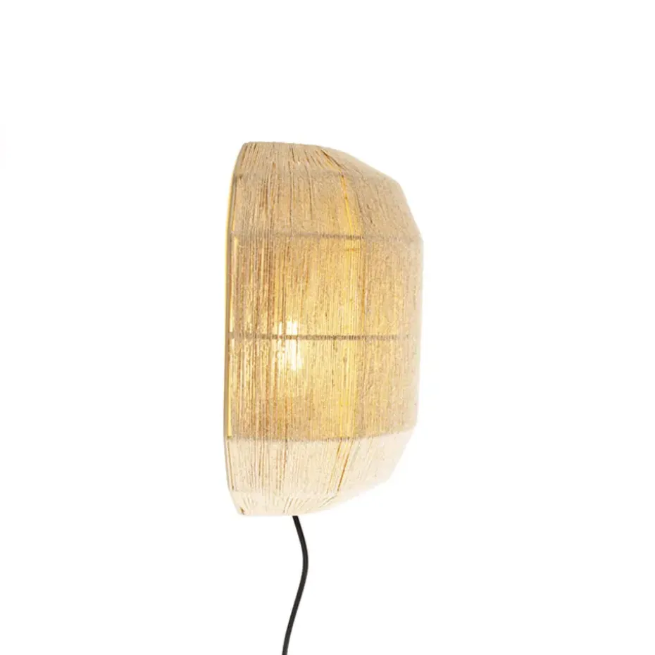 Qazqa wandlampen riki beige e27