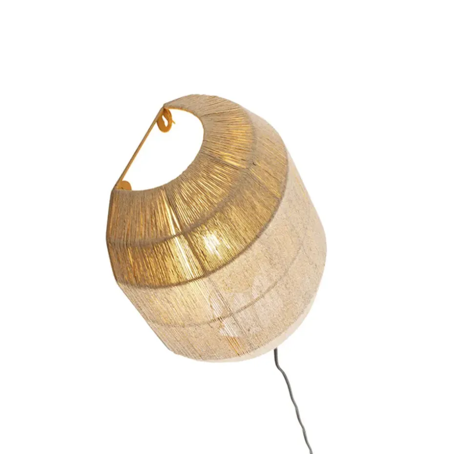 Qazqa wandlampen riki beige e27