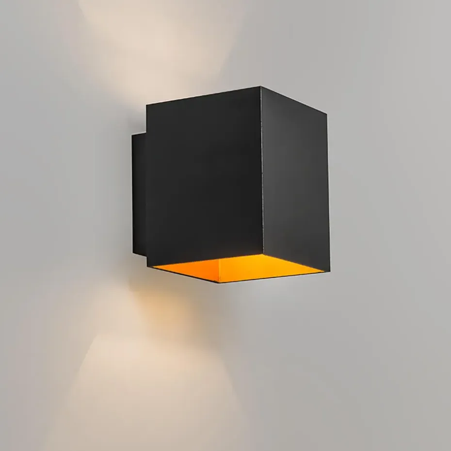 Qazqa wandlampen sola zwart g9