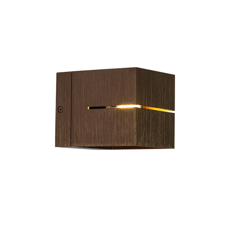 Qazqa wandlampen transfer groove bruin g9