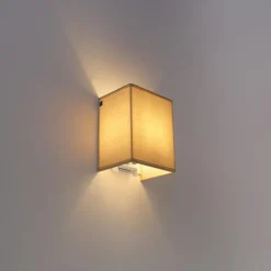 Qazqa wandlampen vete beige e27