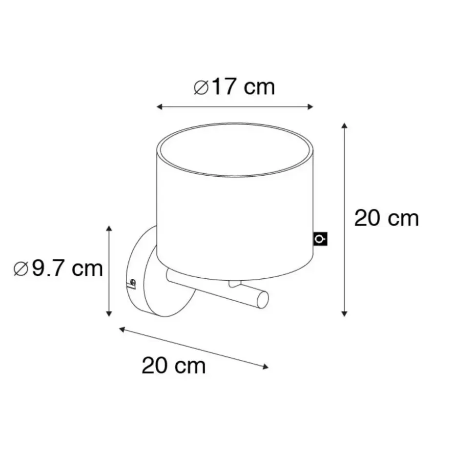 Qazqa wandlampen vt zwart e27