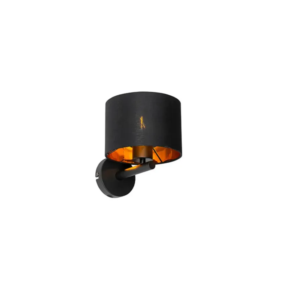 Qazqa wandlampen vt zwart e27