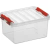 Q-line opbergbox 2L transparant rood