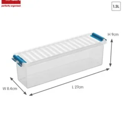 Q-line opbergbox 1,3L transparant blauw