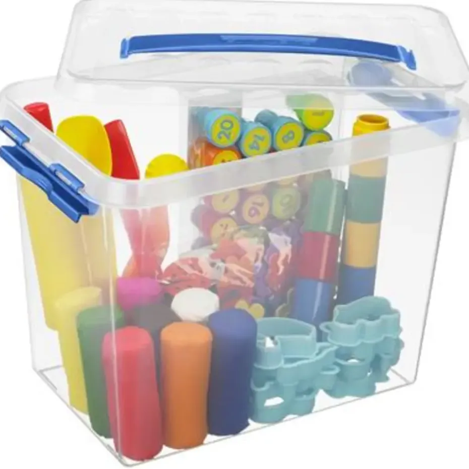 Q-line opbergbox 9L transparant blauw