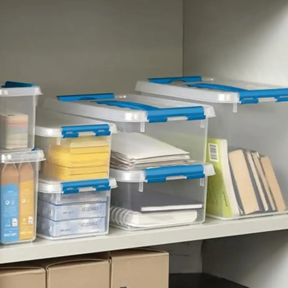Q-line opbergbox 9L transparant blauw