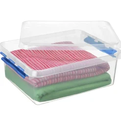 Q-line opbergbox 25L transparant blauw