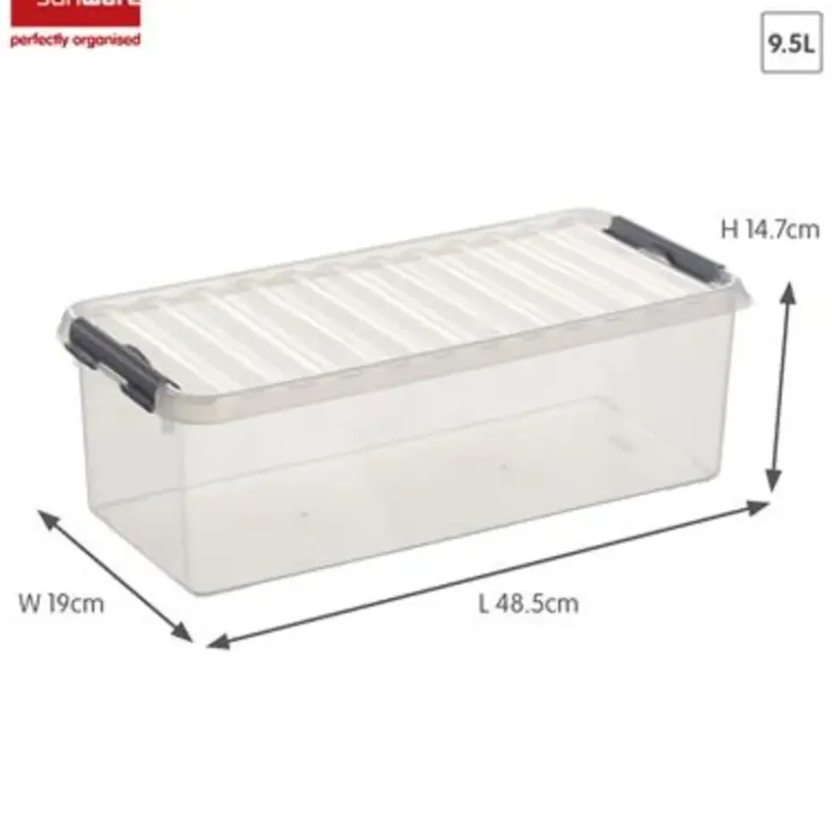 Q-line opbergbox 9,5L transparant metaal