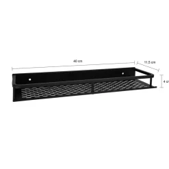QUVIO Badkamer plankje Aluminium - Zwart - 40 cm