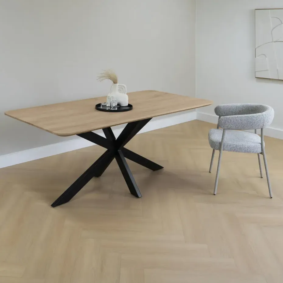 QUVIO Eettafel Sofia - Rechthoekig - FSC®- 180x90 cm - Naturel