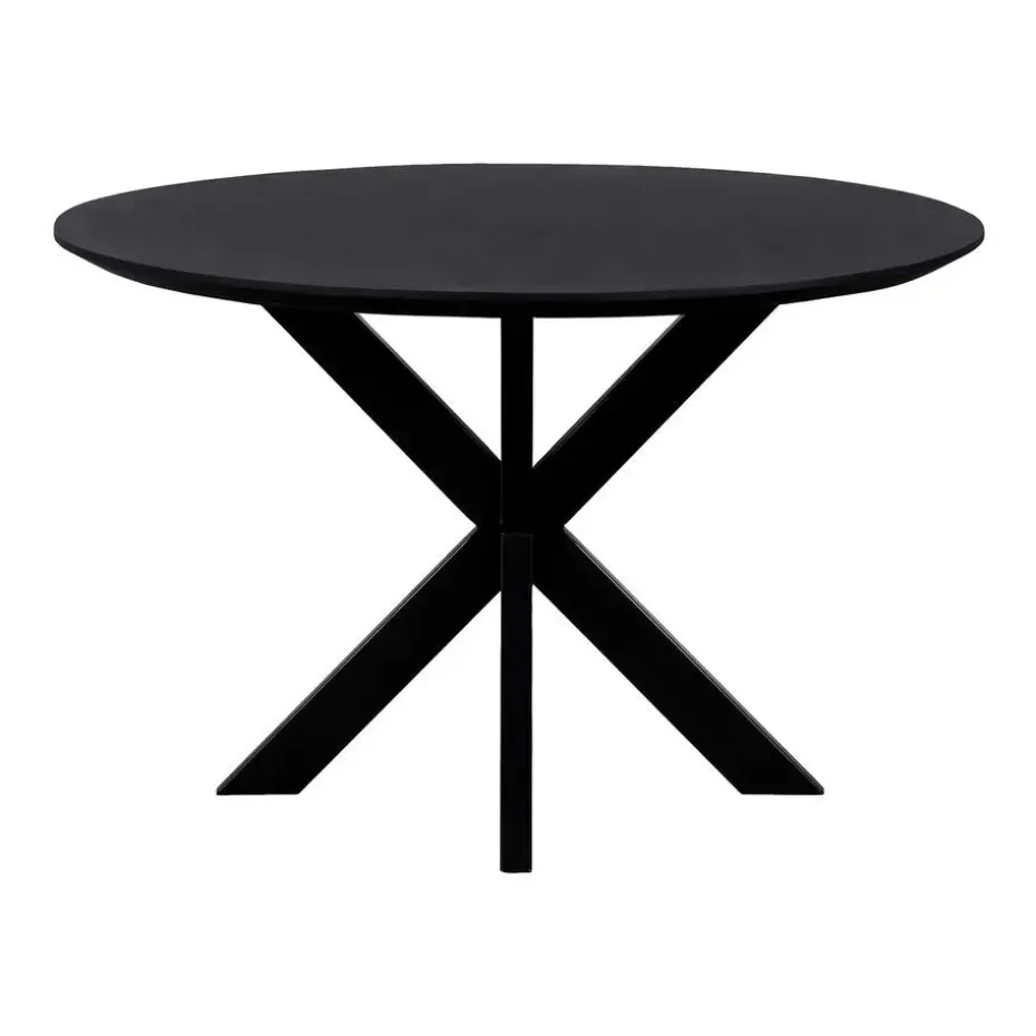 QUVIO Eettafel Sofia – Rond – Ø130 – Kruispoot – Zwart