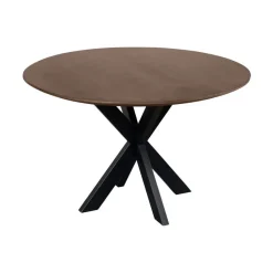 QUVIO Eettafel Sofia – Rond – Ø120 – Kruispoot – Bruin