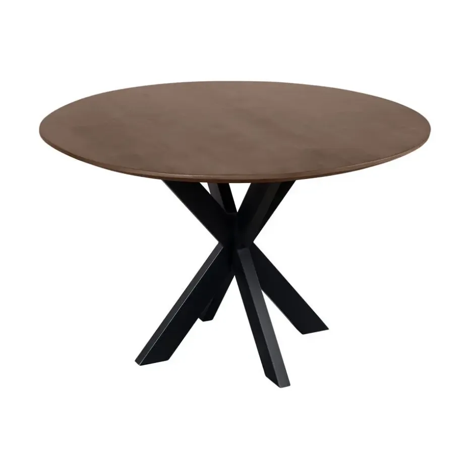 QUVIO Eettafel Sofia – Rond – Ø120 – Kruispoot – Bruin