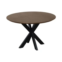 QUVIO Eettafel Sofia – Rond – Ø130 – Kruispoot – Bruin
