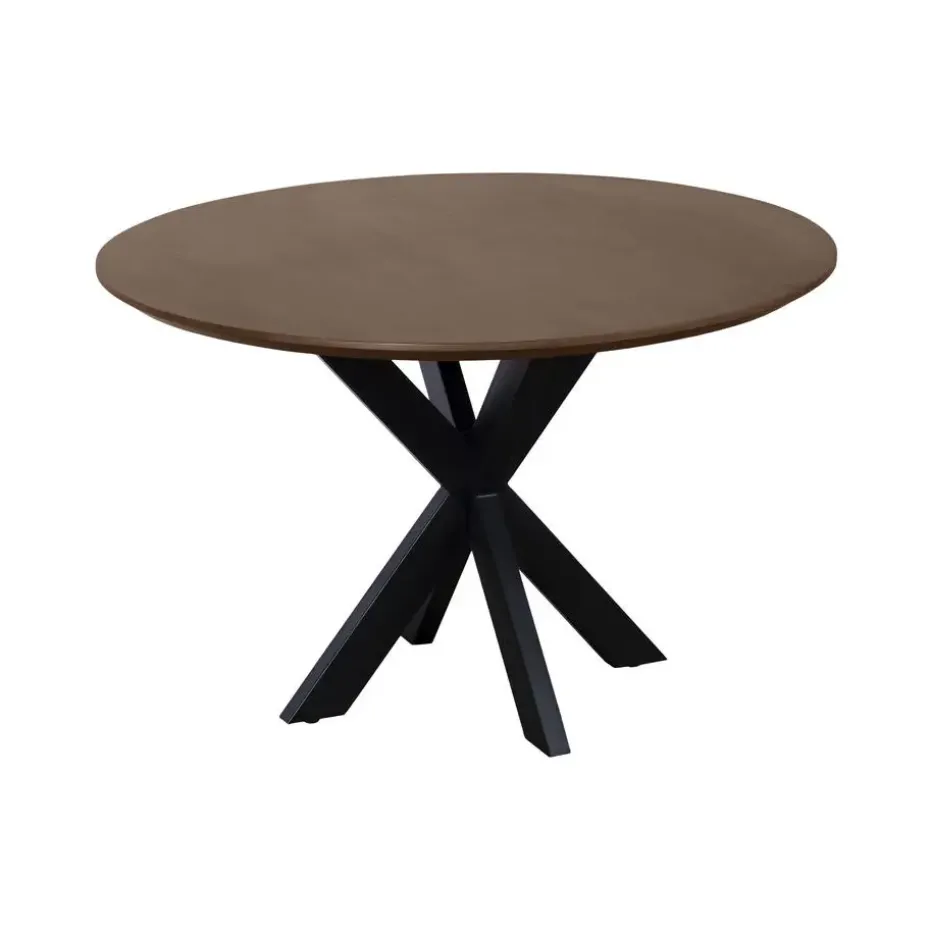 QUVIO Eettafel Sofia – Rond – Ø130 – Kruispoot – Bruin