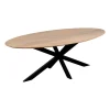 QUVIO Eettafel Sofia– Ovaal – 180x90 cm – Kruispoot – Naturel