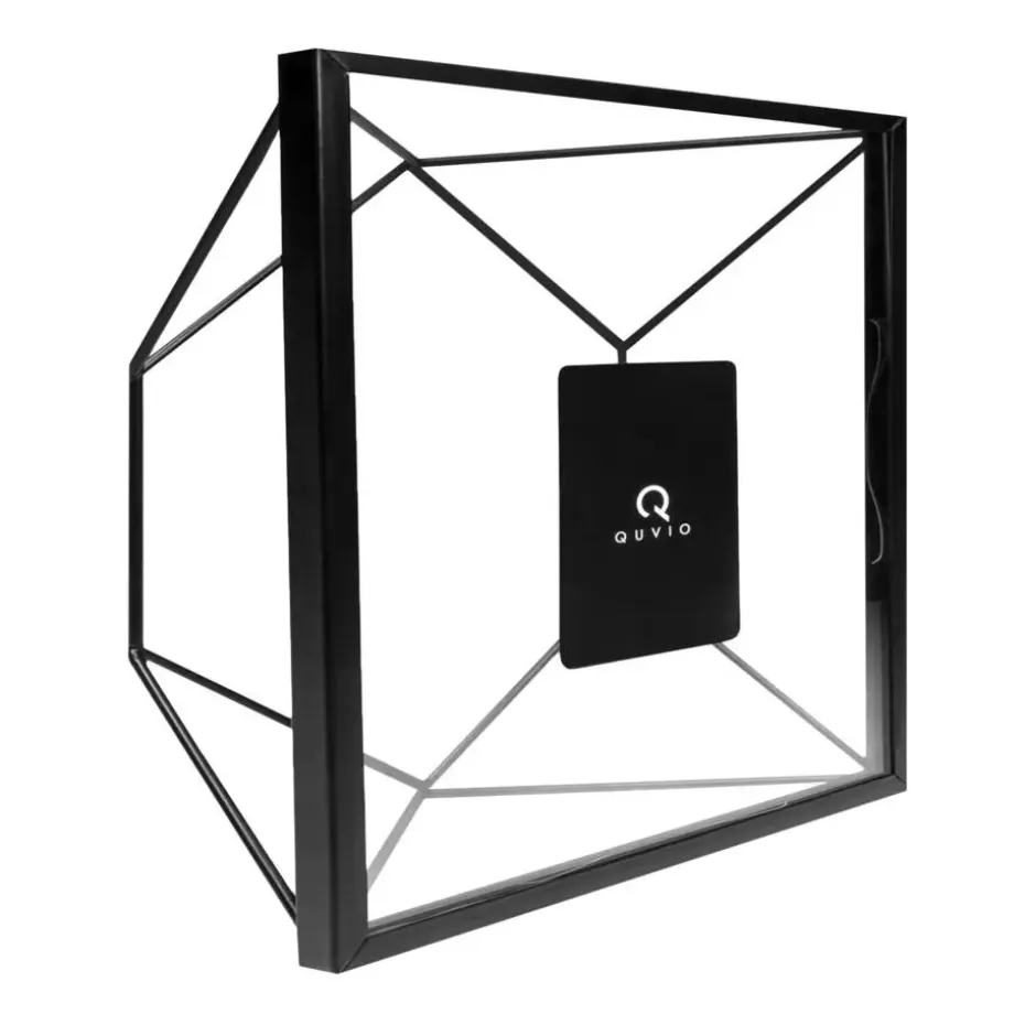 QUVIO Fotolijstje hexagon staal 15 x 15cm - Zwart
