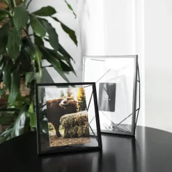 QUVIO Fotolijstje hexagon staal 15 x 15cm - Zwart