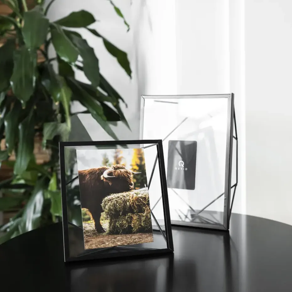 QUVIO Fotolijstje hexagon staal 15 x 15cm - Zwart