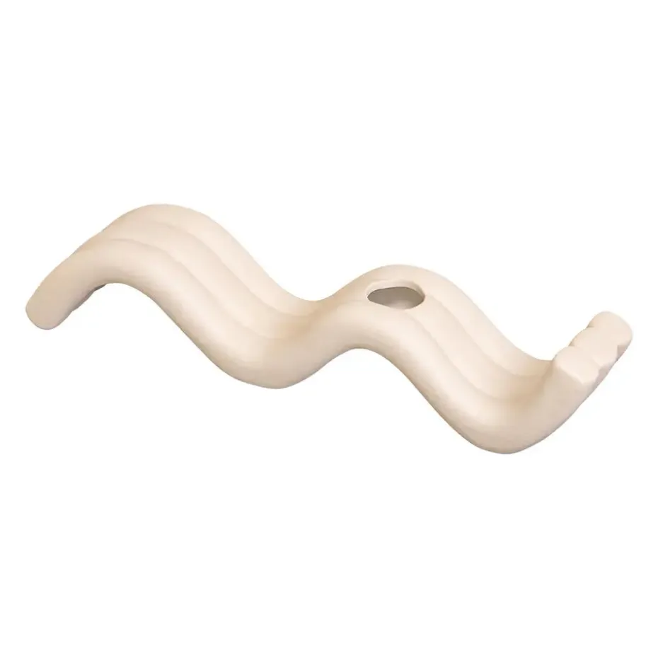 QUVIO Kandelaar golvend - Keramiek - Beige