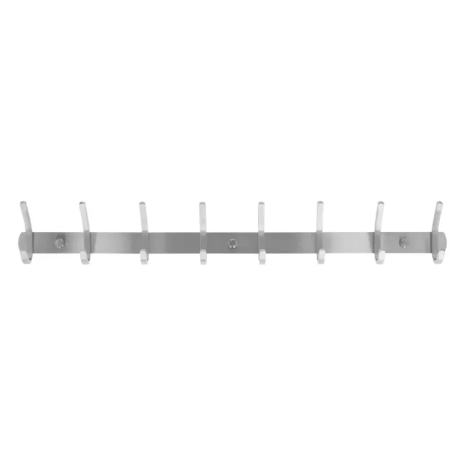 QUVIO Kapstok met 8 haken - RVS - Zilver