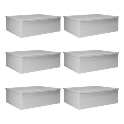 QUVIO Kast Organizer kunststof - Grijs - Set van 6