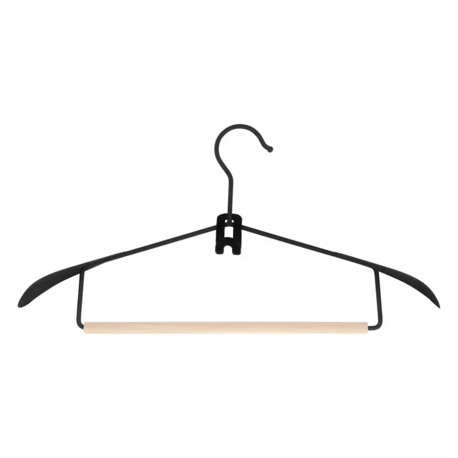 QUVIO Kledinghanger organizer - Set van 10 - Zwart
