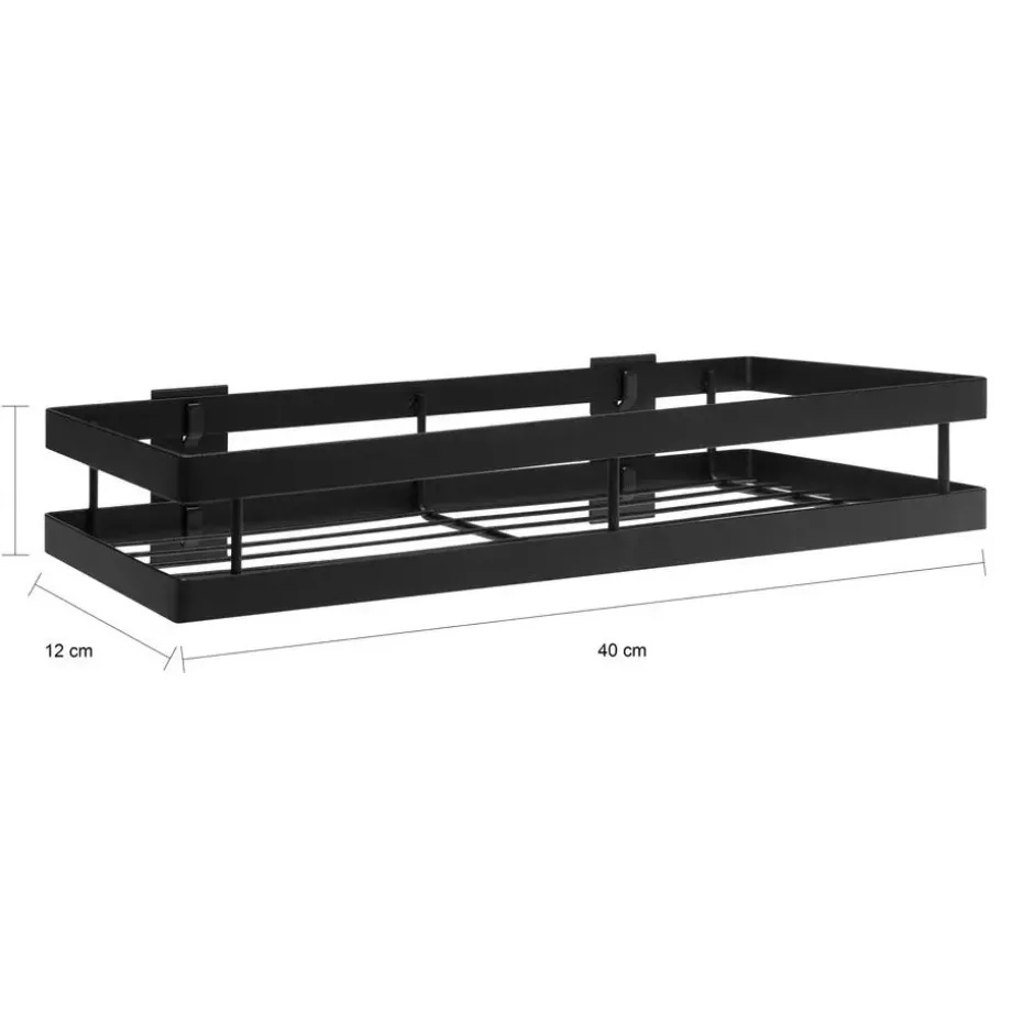 QUVIO kruidenrek keuken metaal - Zwart - 40 cm