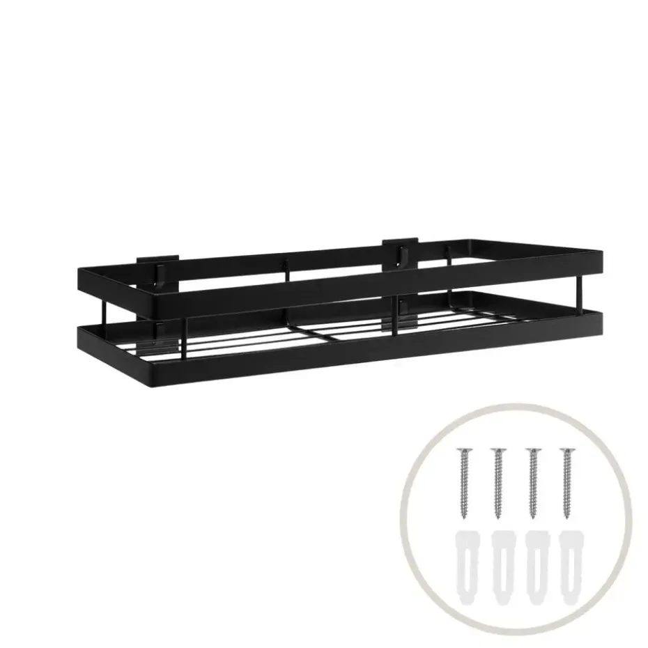 QUVIO kruidenrek keuken metaal - Zwart - 40 cm