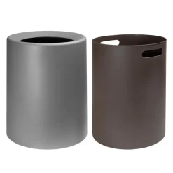 QUVIO Prullenbak plastic met binnenemmer - 12 L - Donker grijs