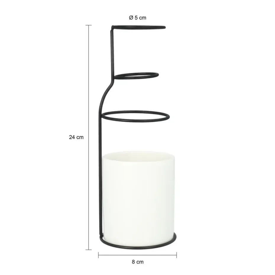 QUVIO Vaas - Keramiek met metalen frame